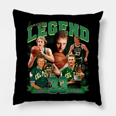 Larry Bird Legend Air Bird Basketball Signature Vi Throw Pillow Official Basketball Gifts Merch