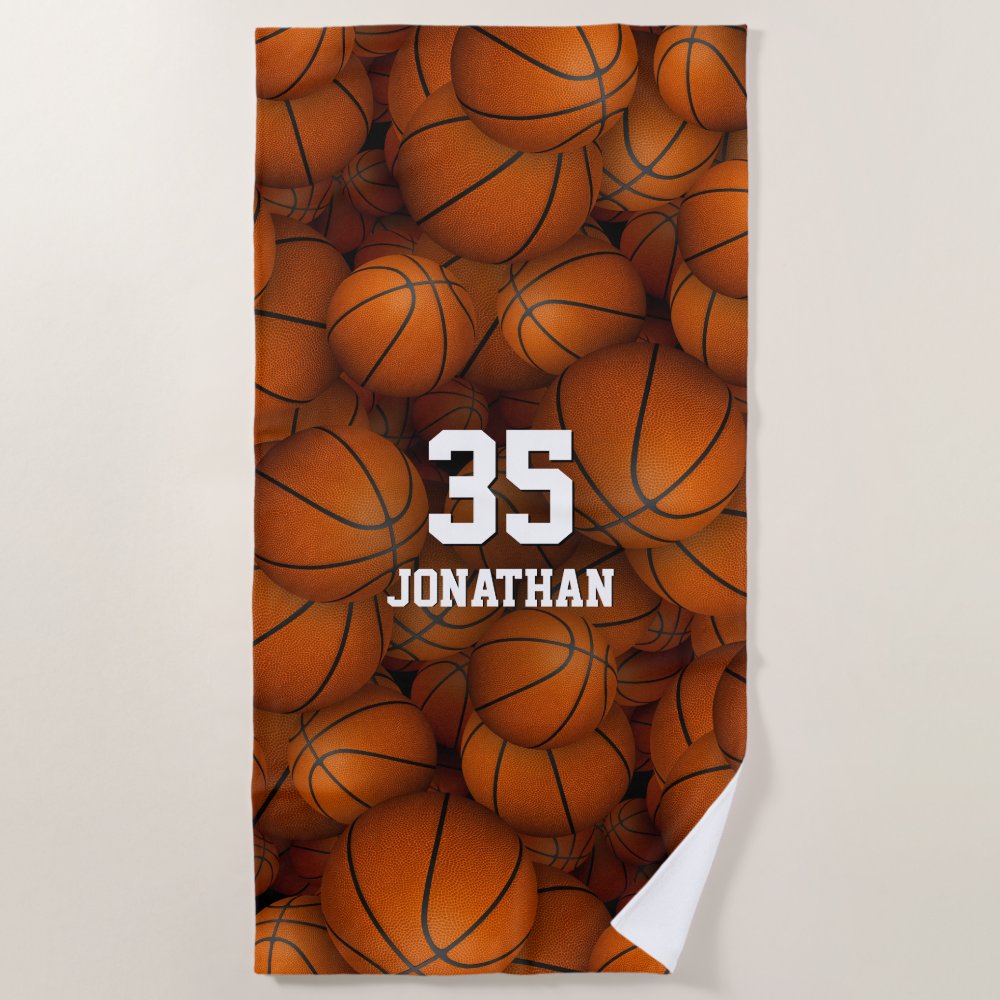 a bunch of basketballs boys girls sports pattern beach towel re3b9ae59aa0a48f1ac9ee1796b2c28d6 eapwm 1000 - Basketball Gifts