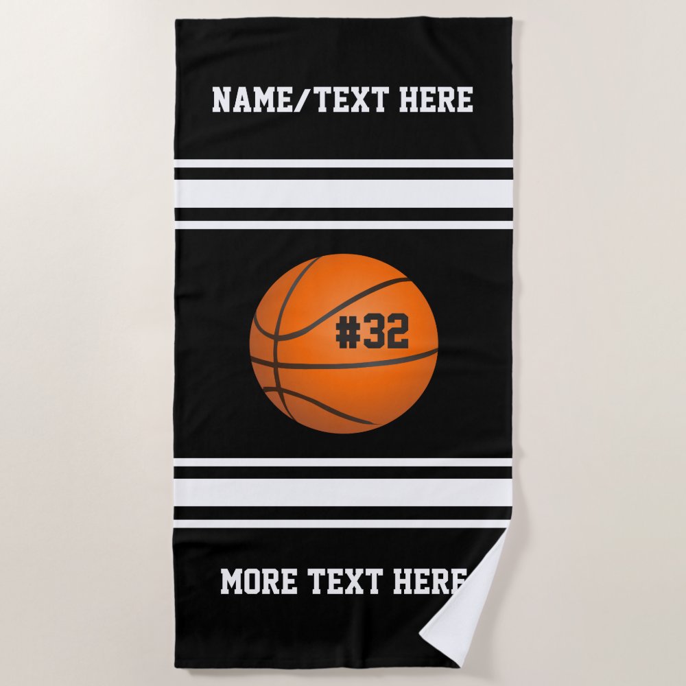 basketball player name number team name custom beach towel r1fdff0a2d3d54fa4804790e9d47e70b1 eapwm 1000 - Basketball Gifts