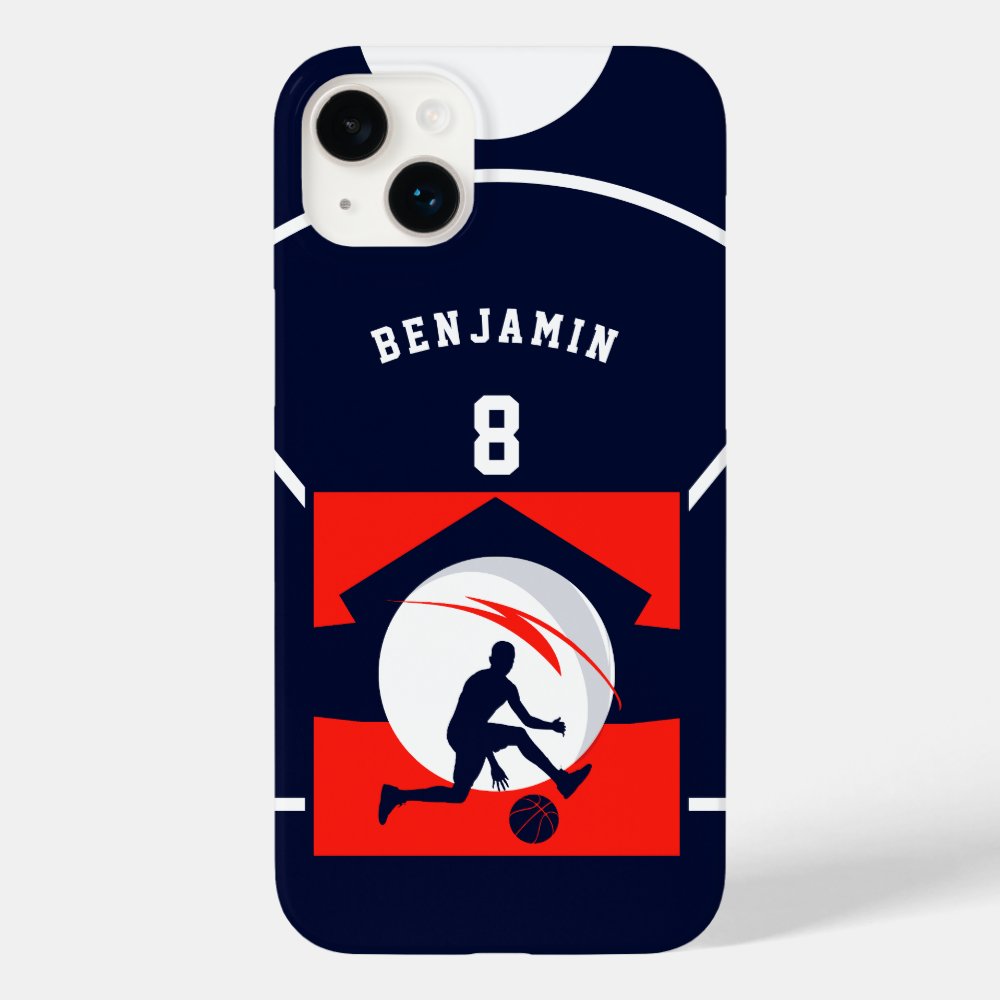 boy basketball player navy blue red name kids case mate iphone case r36003744ecec40038251113eac79b3e0 s0dnj 1000 - Basketball Gifts