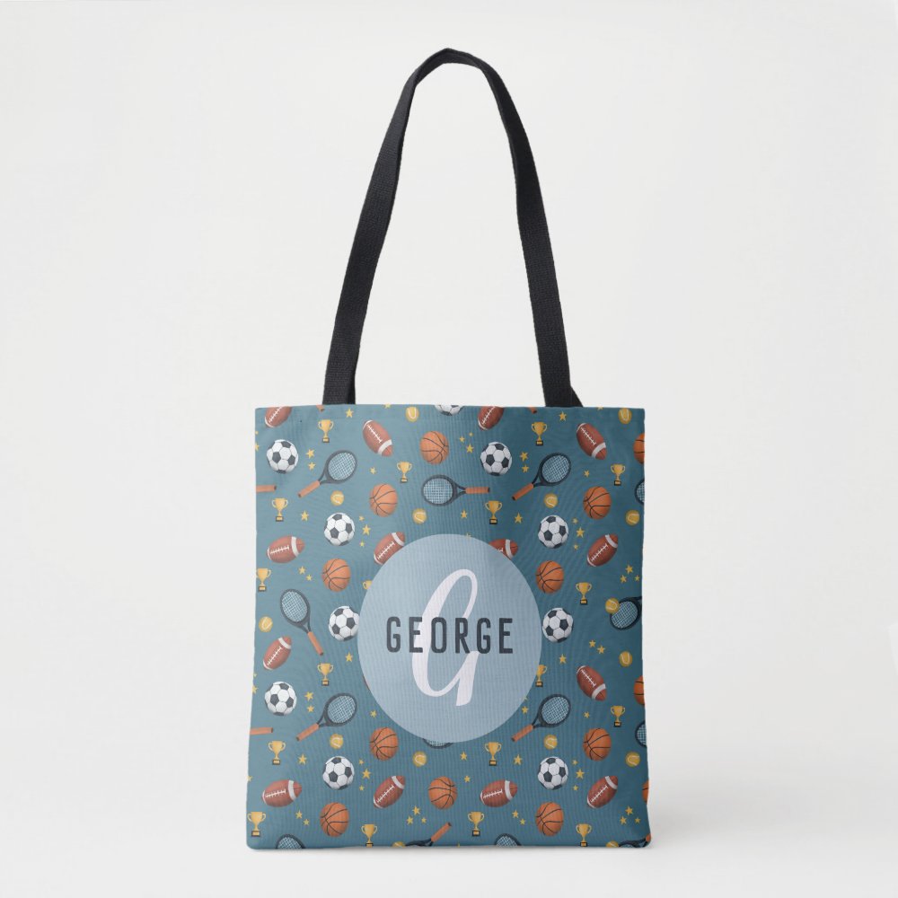 boys cute blue football basketball sports kids tote bag r6391c5823322437e94d94cda27cc45f1 6kcf1 1000 - Basketball Gifts