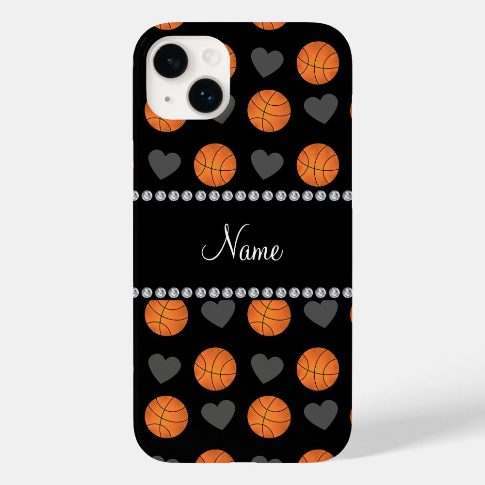 custom name black basketballs and hearts case mate iphone case r6a14d379966146fd8a23deb6f98e02a5 s0dnj 1000 - Basketball Gifts