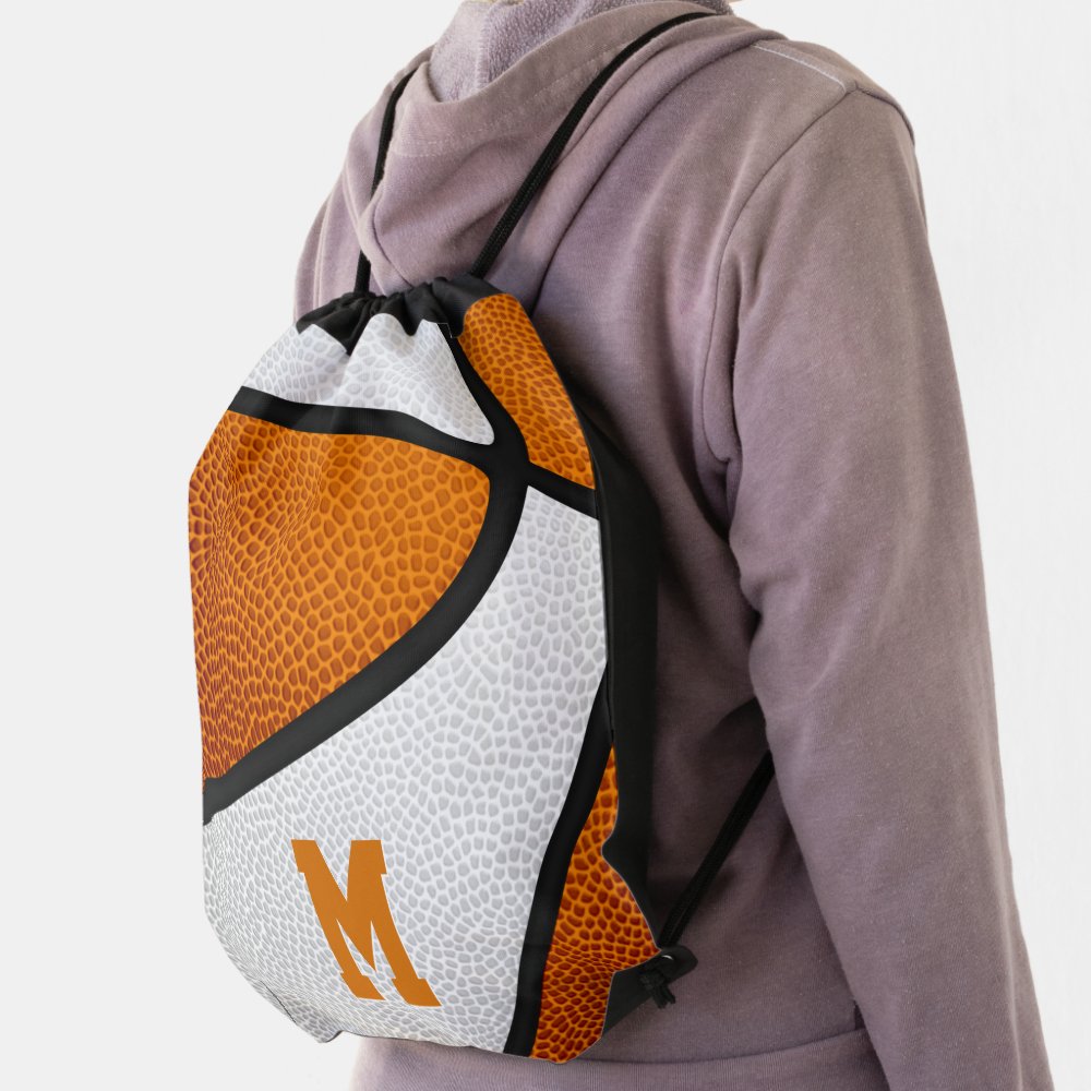 orange white team colors personalized basketball drawstring bag r19cb7d3ed2cd41dbb10cf45156c21c1a qwkt5 1000 - Basketball Gifts