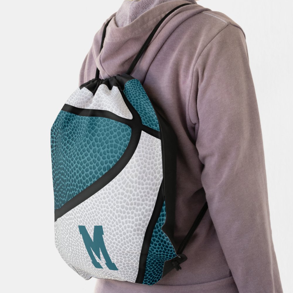 teal white team colors boys girls basketball drawstring bag rb9d36356e5f54ec6b71920720dc41f59 qwkt5 1000 - Basketball Gifts