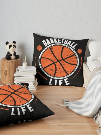 Basketball Life Throw Pillow Official Basketball Gifts Merch