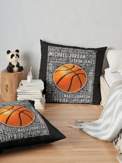 Greatest Basketball Player Of All Time Throw Pillow Official Basketball Gifts Merch