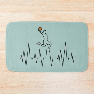 Basketball Heartbeat Bath Mat Official Basketball Gifts Merch