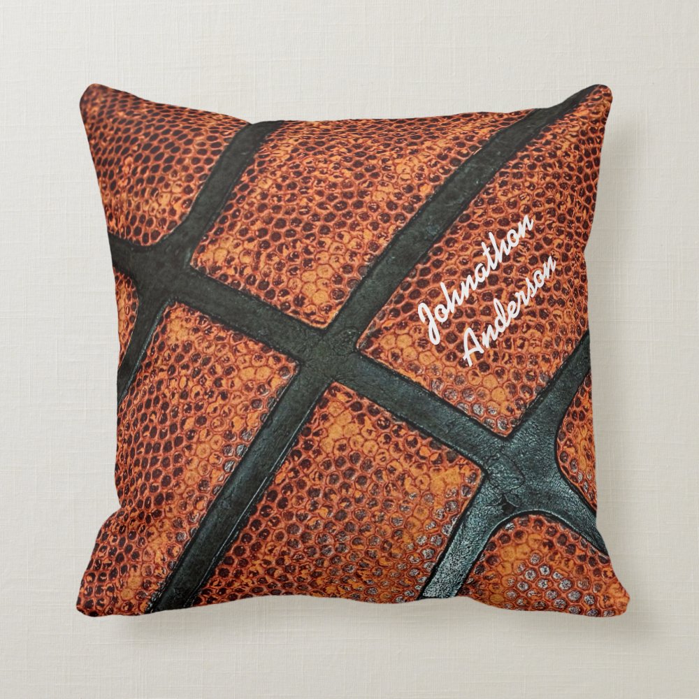 old retro basketball pattern with name throw pillow rea5cbb8998414357b95c97dfc4961e86 i5fqz 8byvr 1000 - Basketball Gifts