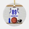 personalized white and blue basketball jersey ceramic ornament r8a7a9012f11e4e00a4997cc1646e8ebc x7s2y 8byvr 1000 - Basketball Gifts