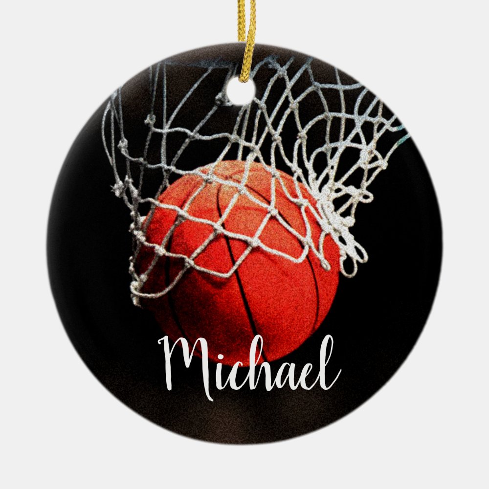 basketball artwork your name custom ceramic ornament - Basketball Gifts