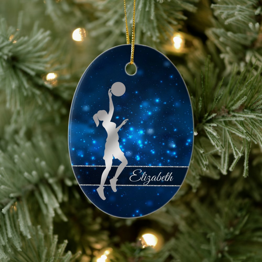 elegant blue lights glitter basketball player ceramic ornament ra669882d84fd48c48d0ca6ac9acc4050 05wj9 8byvr 1000 - Basketball Gifts