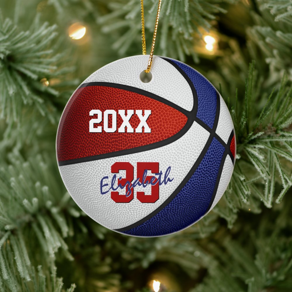 red white blue sports keepsake basketball ceramic ornament r65f443520c9d401b8cceb54e62fe25ea 05wi1 8byvr 1000 - Basketball Gifts